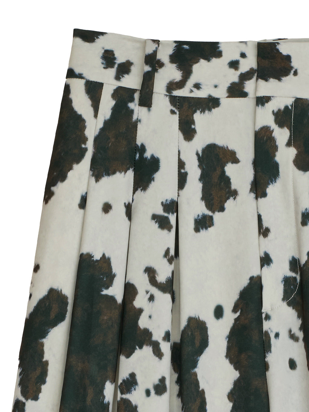COW PATTERN MODERN TUCK PANTS