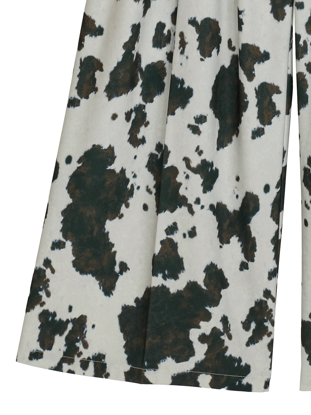 COW PATTERN MODERN TUCK PANTS