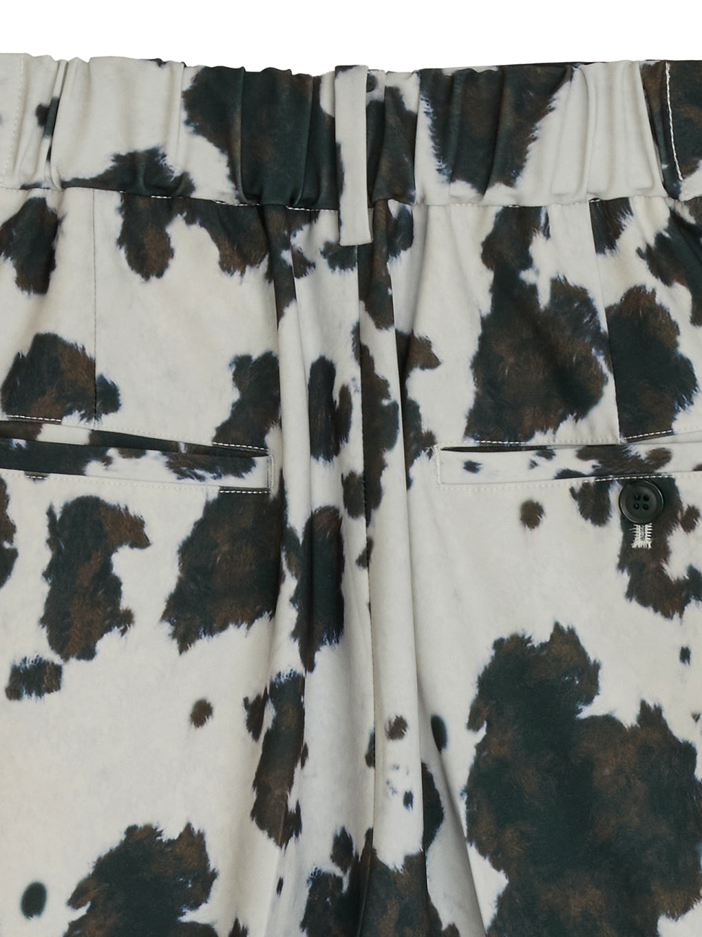 COW PATTERN MODERN TUCK PANTS