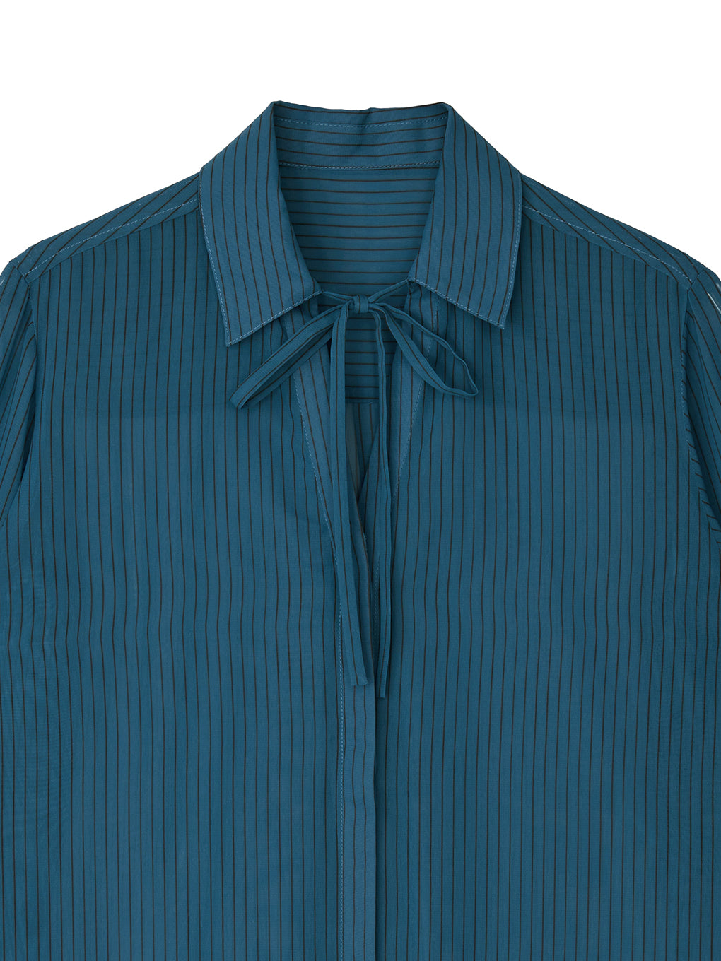 SHEER STRIPE LONG SHIRT