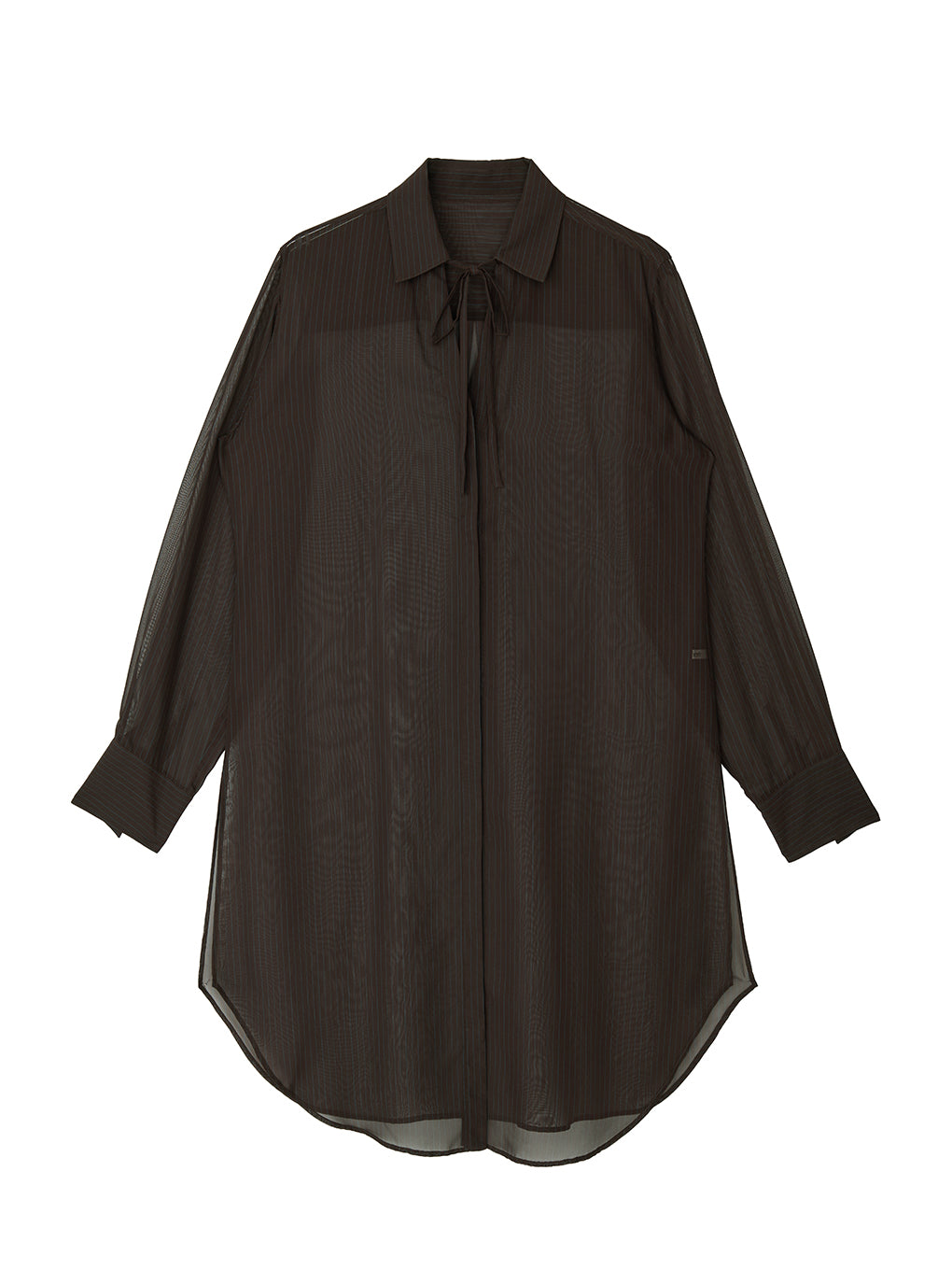 SHEER STRIPE LONG SHIRT