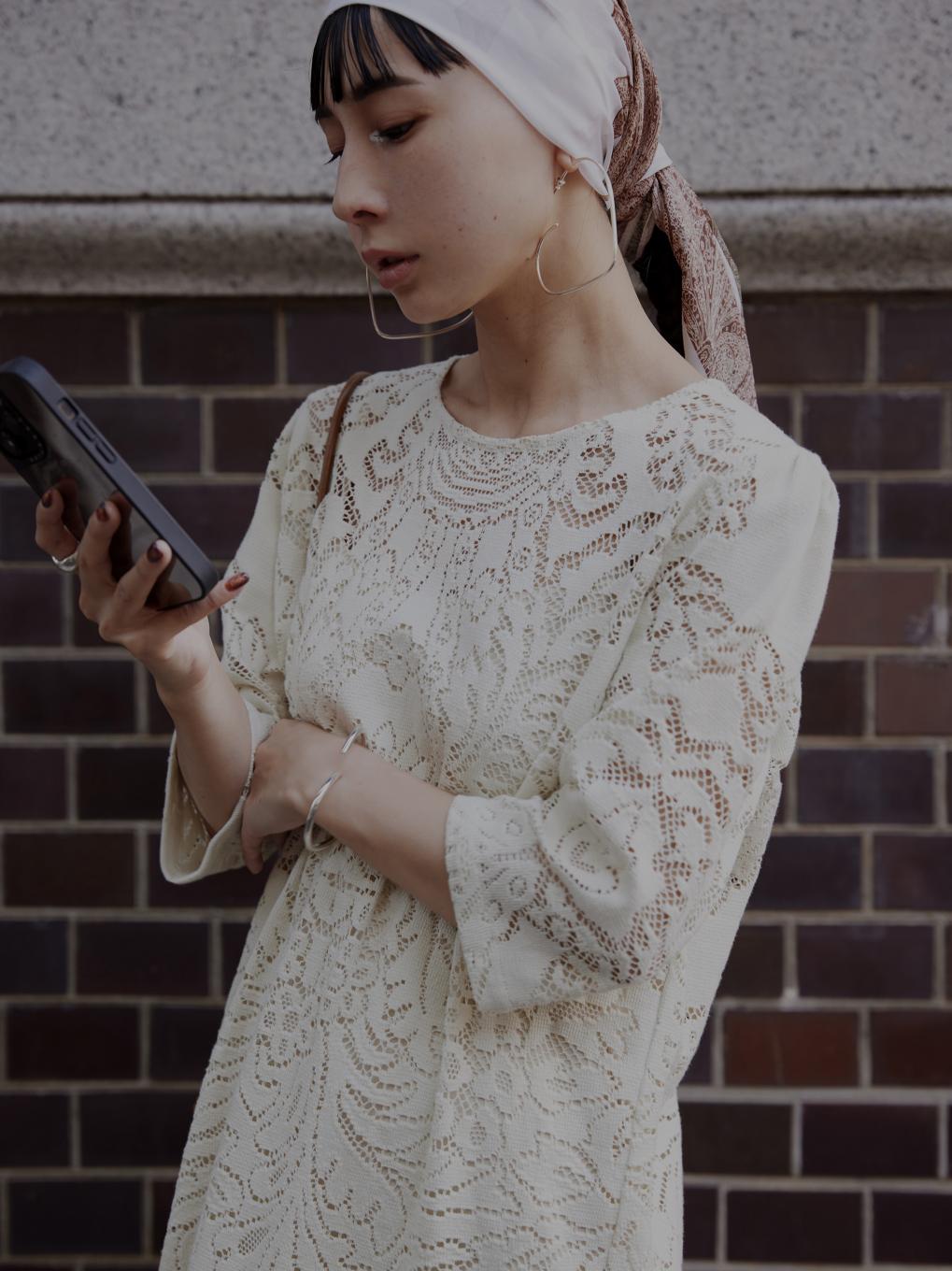 JACQUARD RUSSELL LACE DRESS