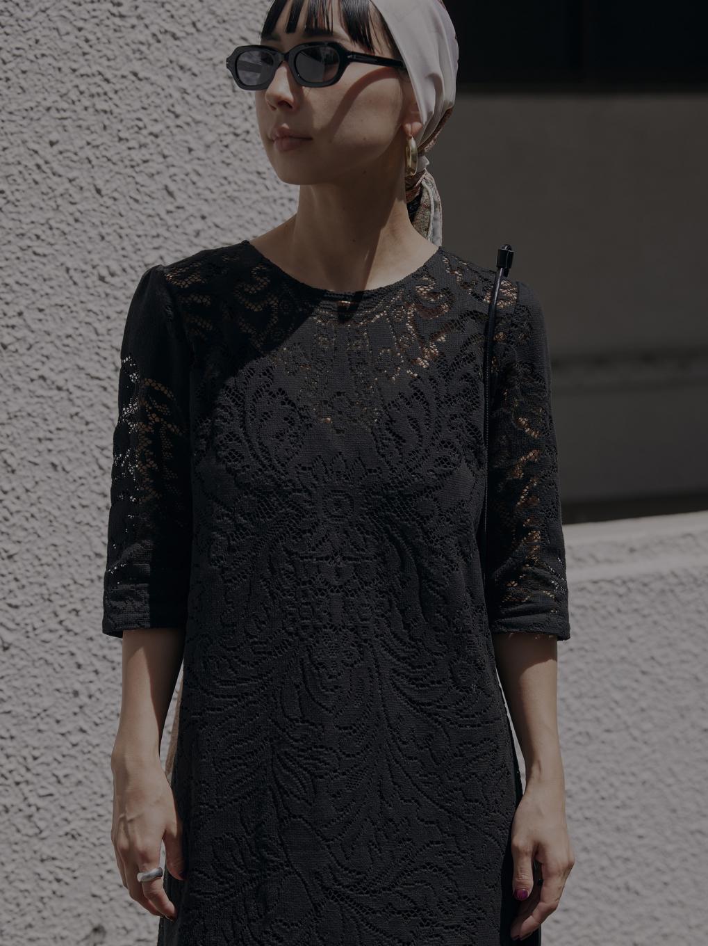 JACQUARD RUSSELL LACE DRESS