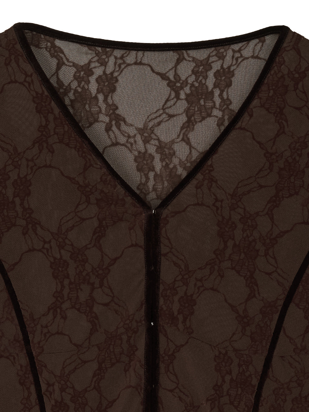 SHEER FLOCKY ROUND HEM TOPS
