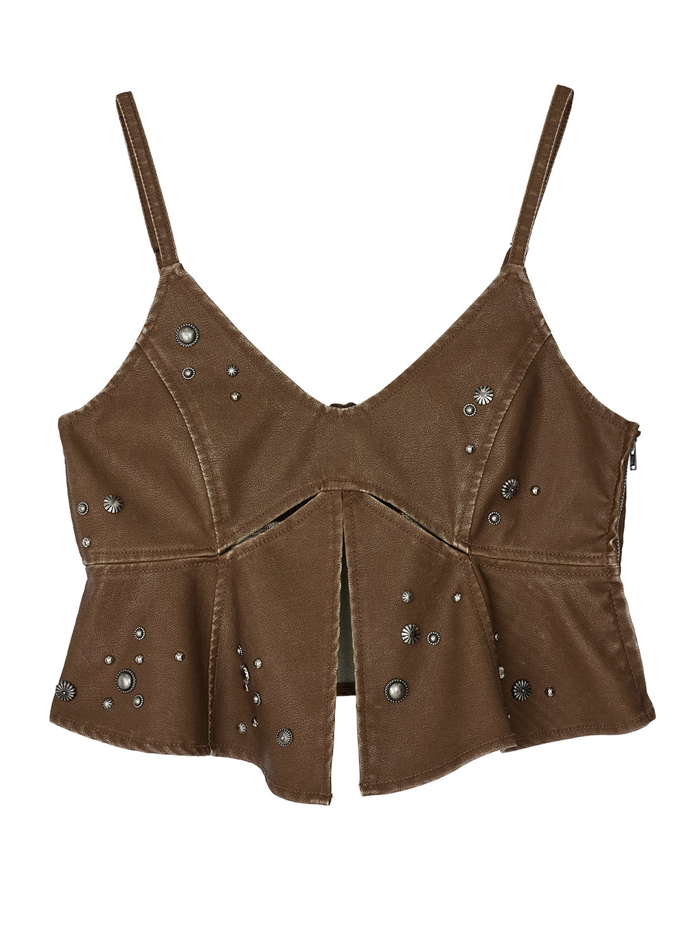 STUDS PEPLUM SYNTHETIC LEATHER BUISTIER