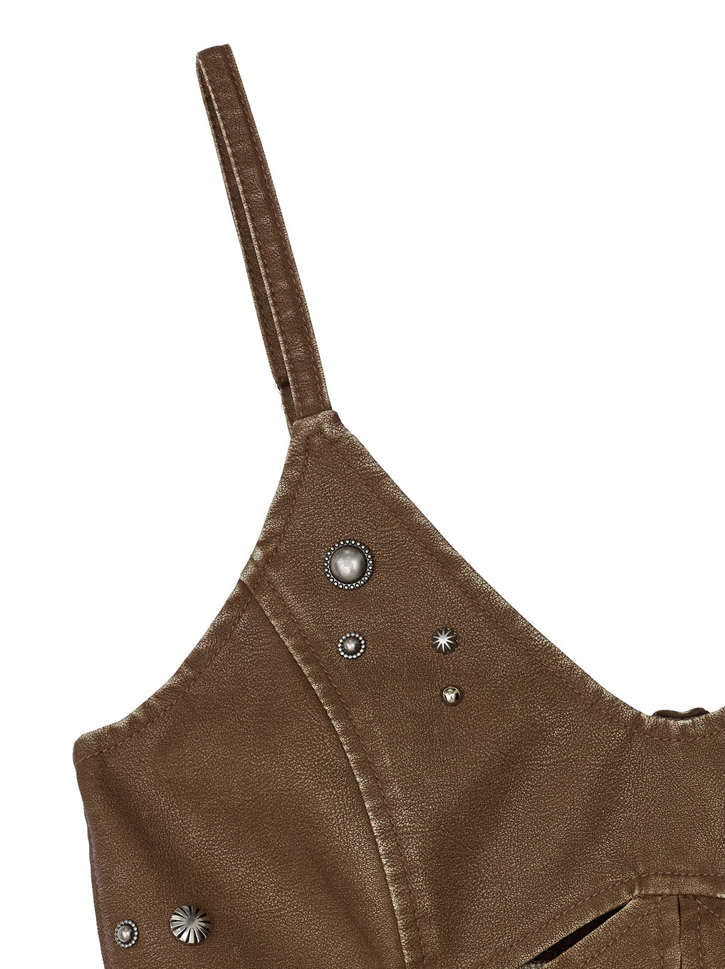 STUDS PEPLUM SYNTHETIC LEATHER BUISTIER