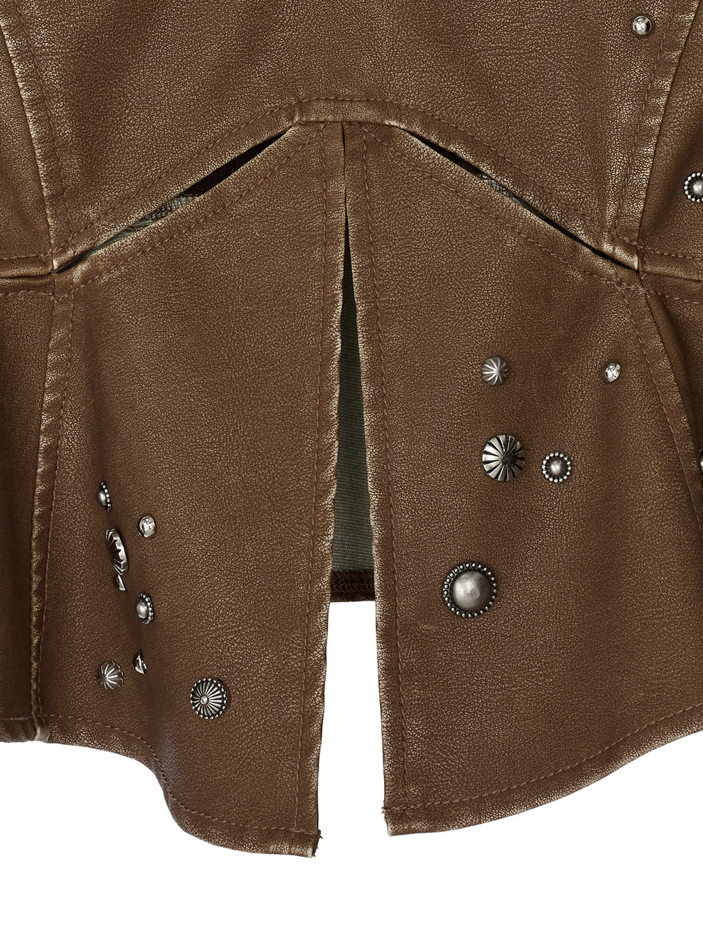 STUDS PEPLUM SYNTHETIC LEATHER BUISTIER