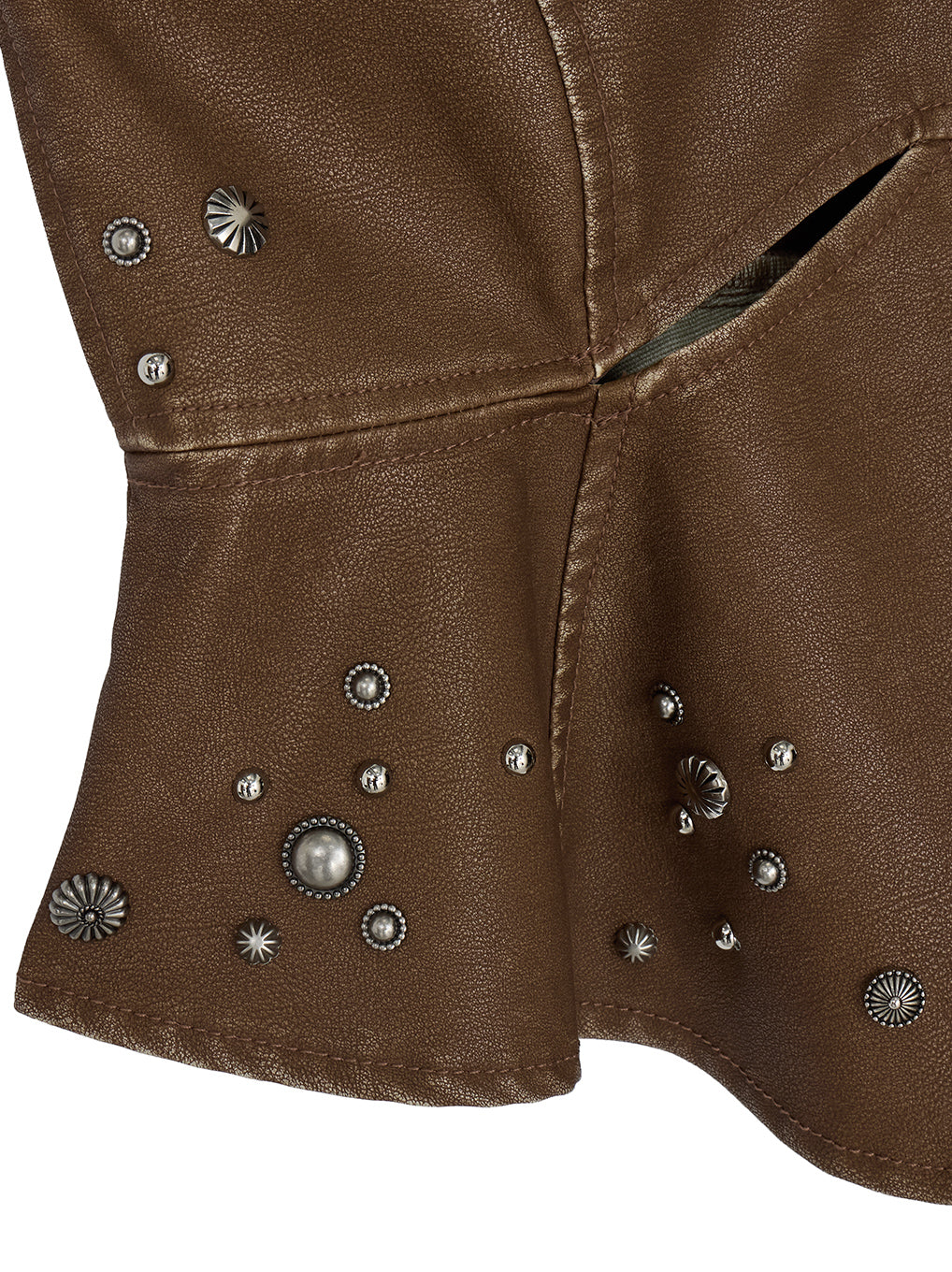 STUDS PEPLUM SYNTHETIC LEATHER BUISTIER