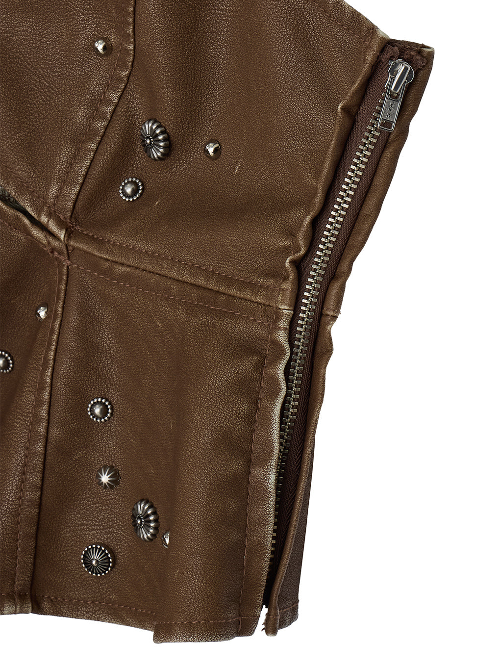 STUDS PEPLUM SYNTHETIC LEATHER BUISTIER
