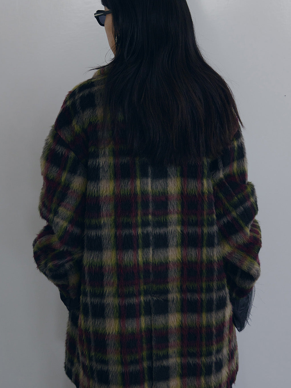 ADORABLE SHAGGY CHECK COAT