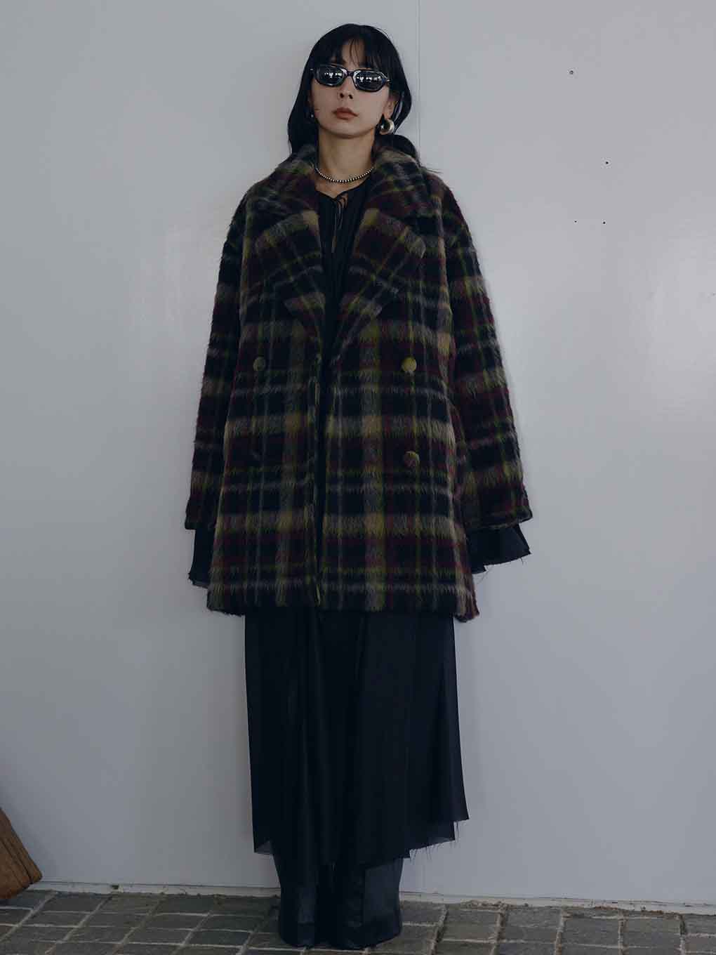 ADORABLE SHAGGY CHECK COAT