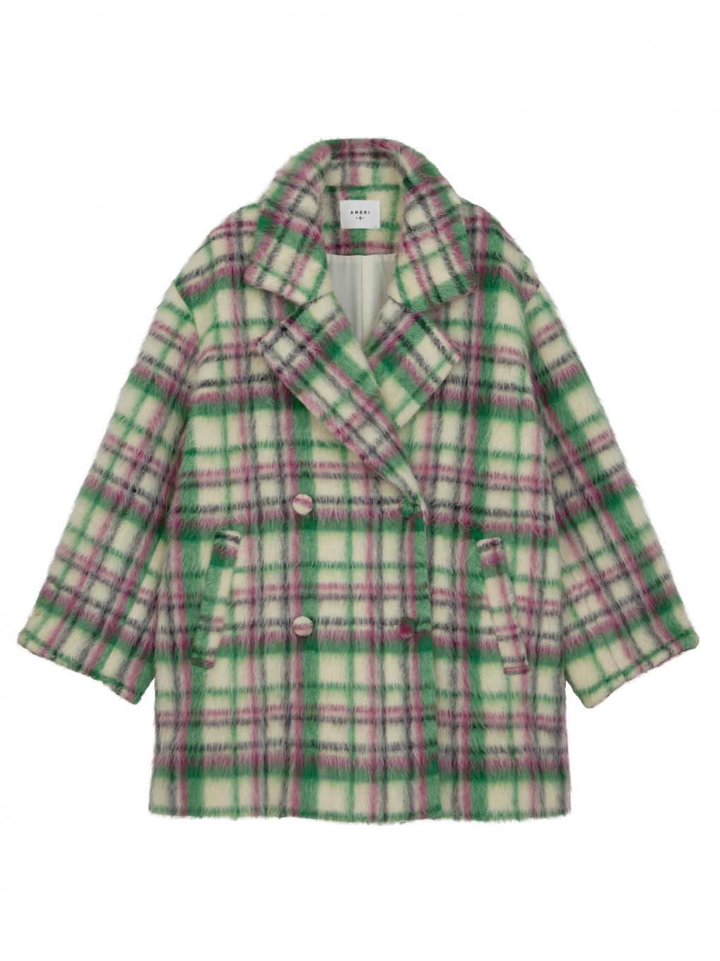 ADORABLE SHAGGY CHECK COAT