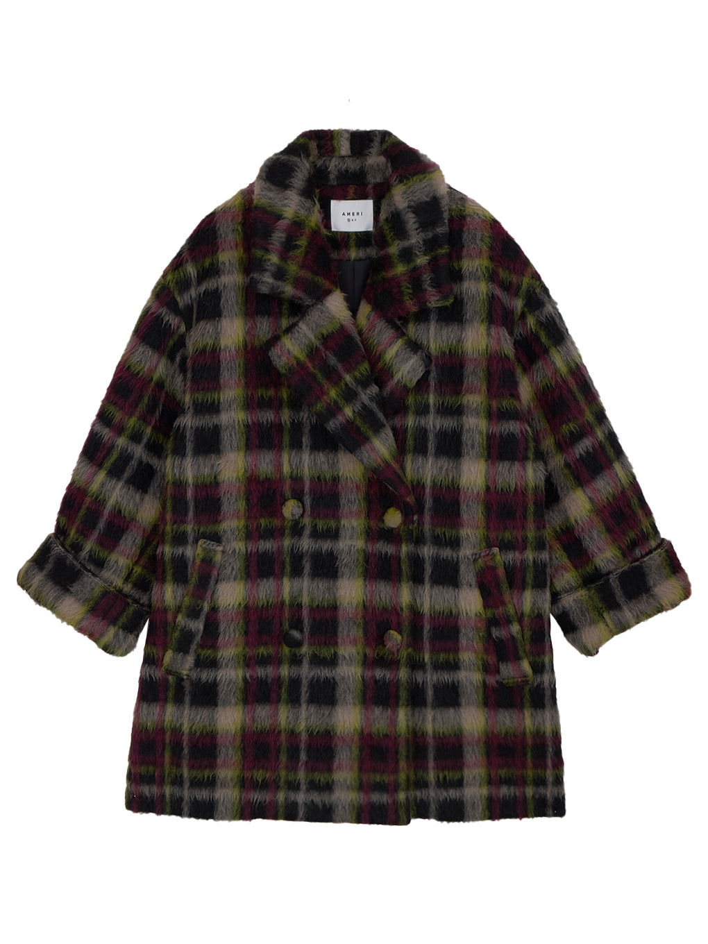 ADORABLE SHAGGY CHECK COAT