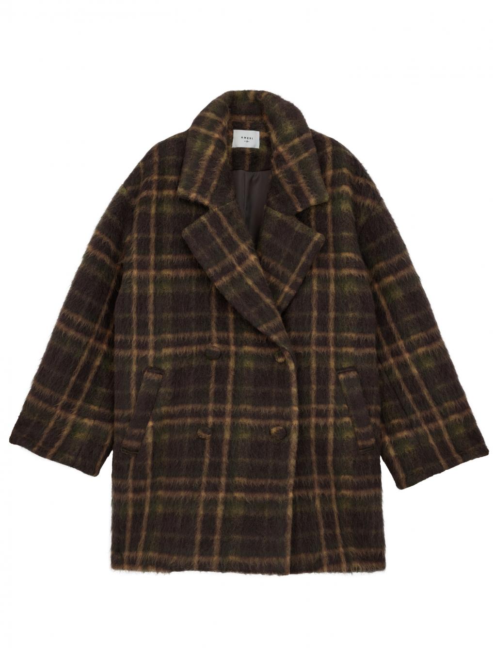 ADORABLE SHAGGY CHECK COAT