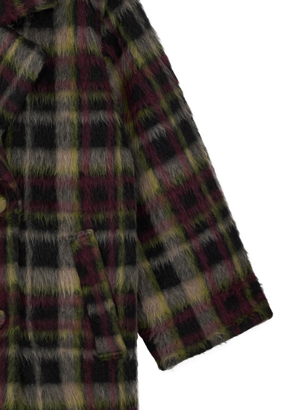 ADORABLE SHAGGY CHECK COAT