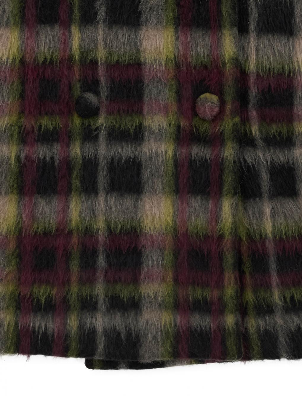 ADORABLE SHAGGY CHECK COAT