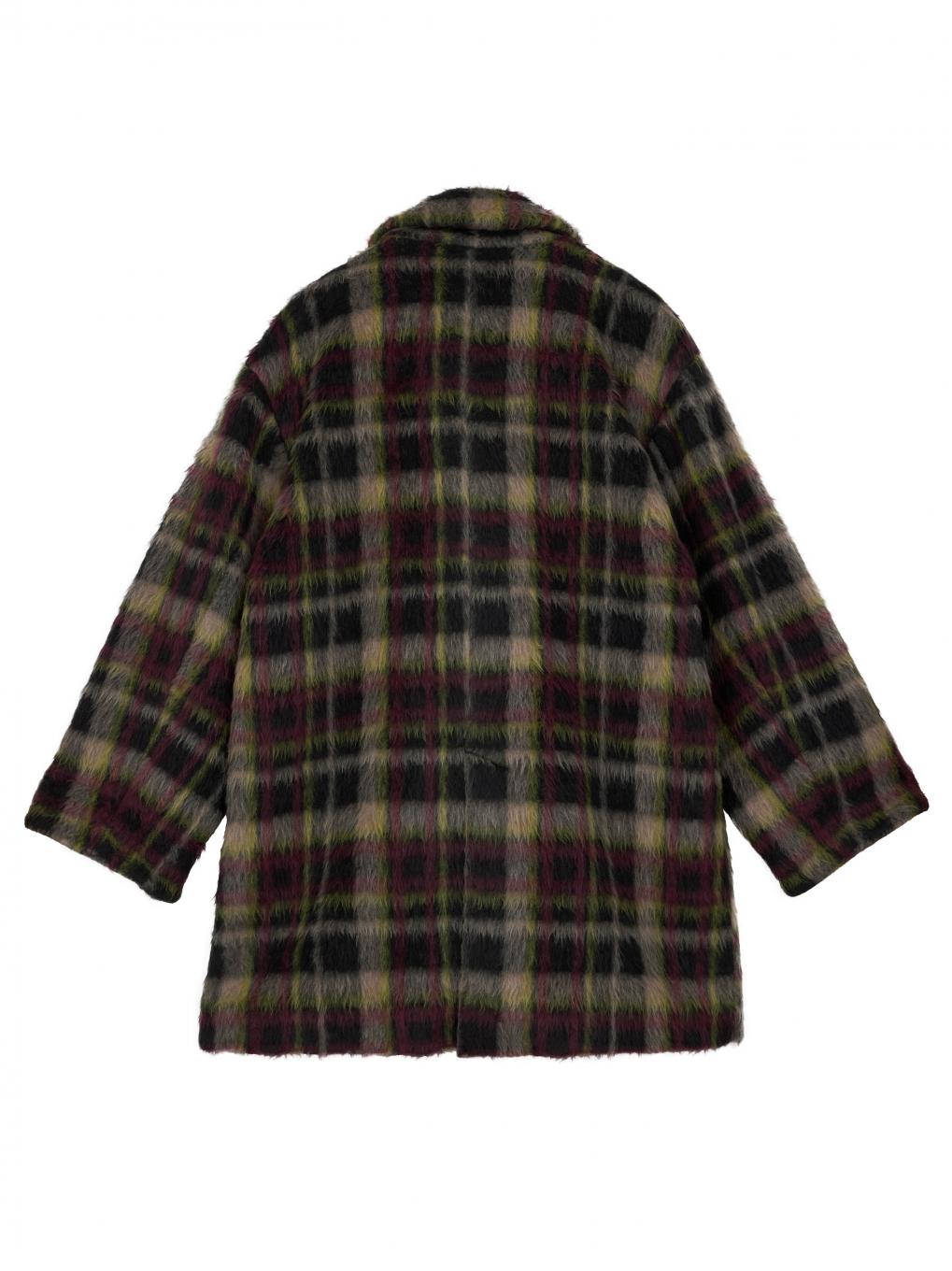 ADORABLE SHAGGY CHECK COAT