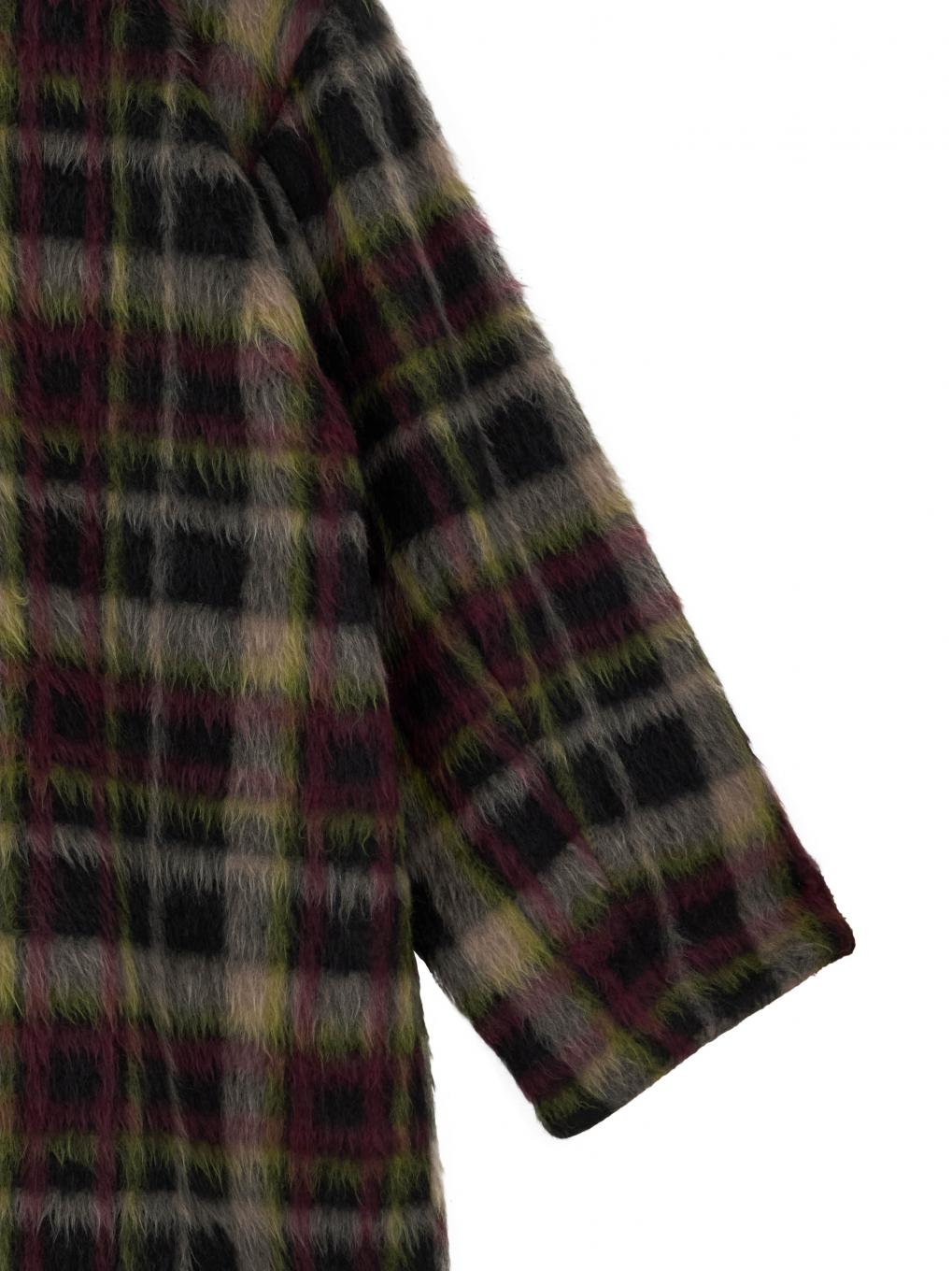 ADORABLE SHAGGY CHECK COAT