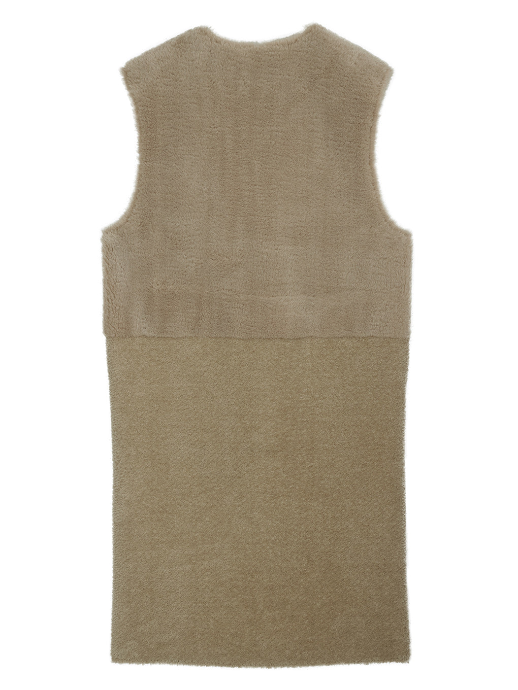 FABRIC BLOCKING LONG BOA VEST