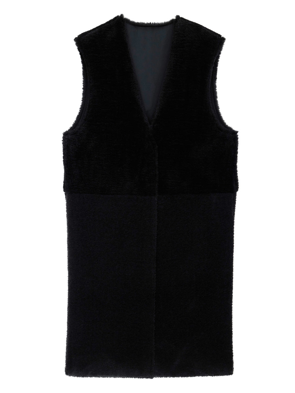 FABRIC BLOCKING LONG BOA VEST