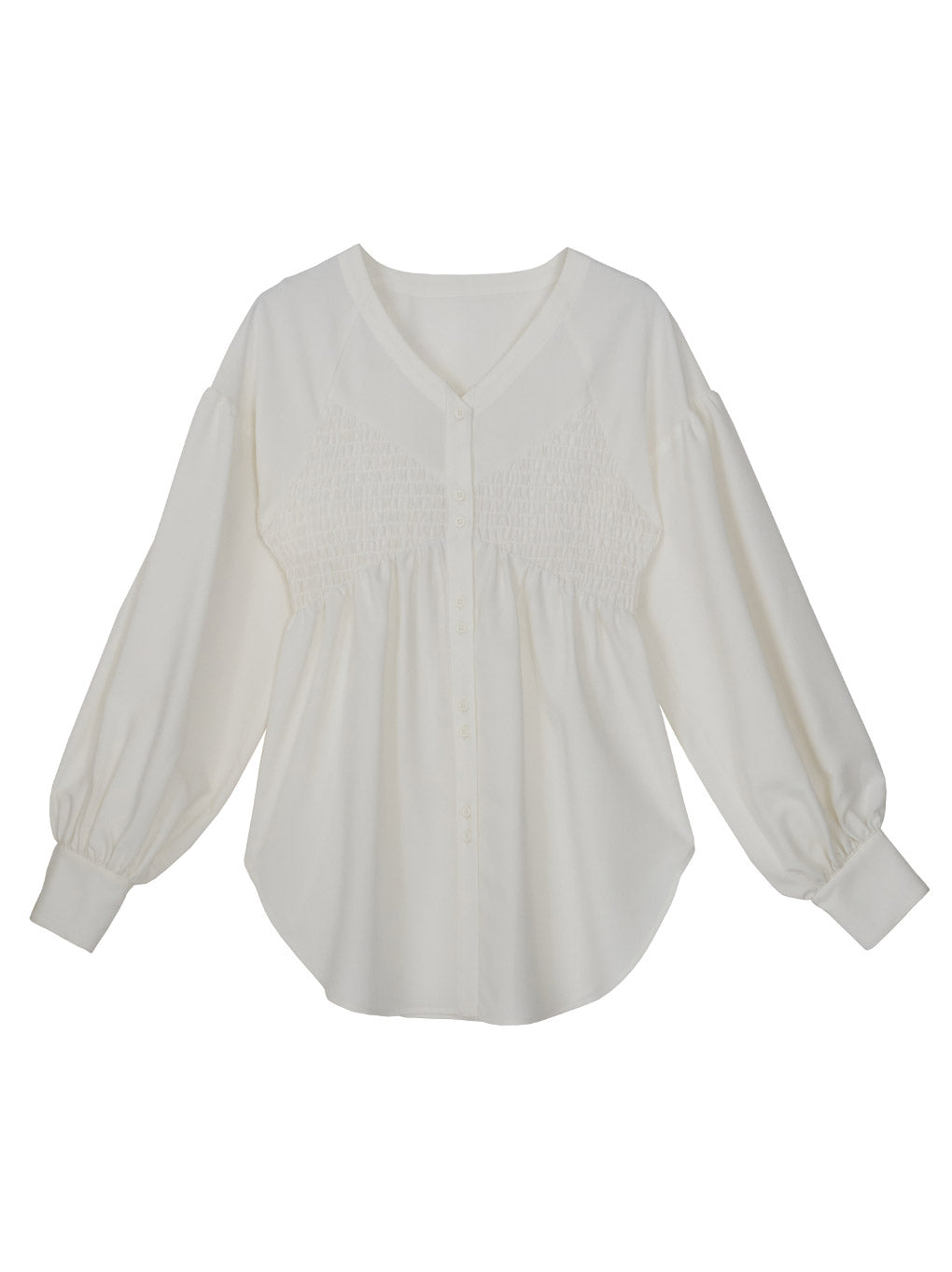 LINGERIE MOTIF SHIRRING SHIRT