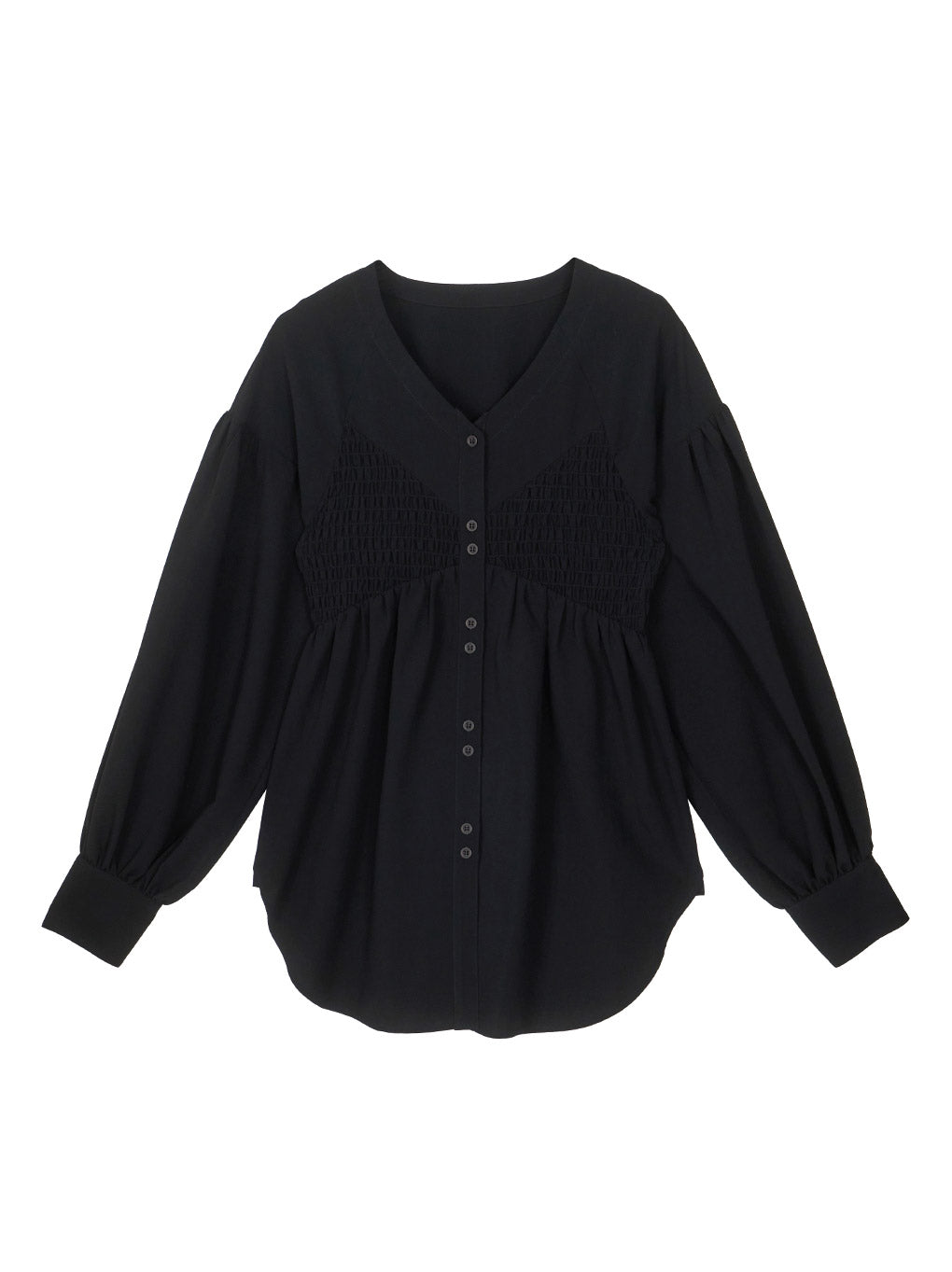 LINGERIE MOTIF SHIRRING SHIRT