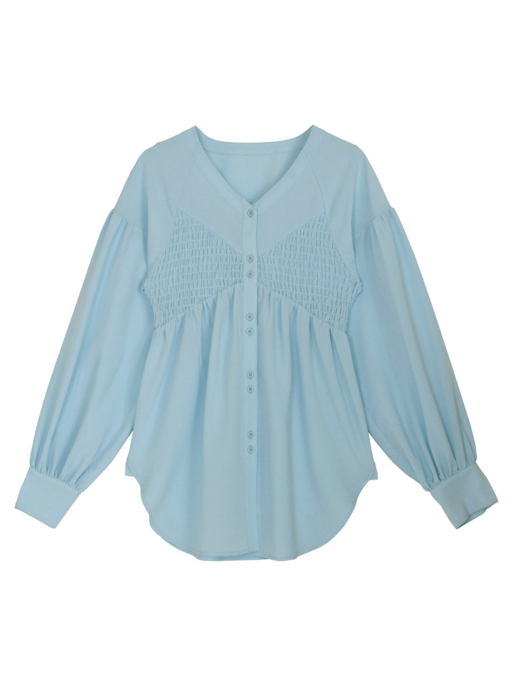 LINGERIE MOTIF SHIRRING SHIRT