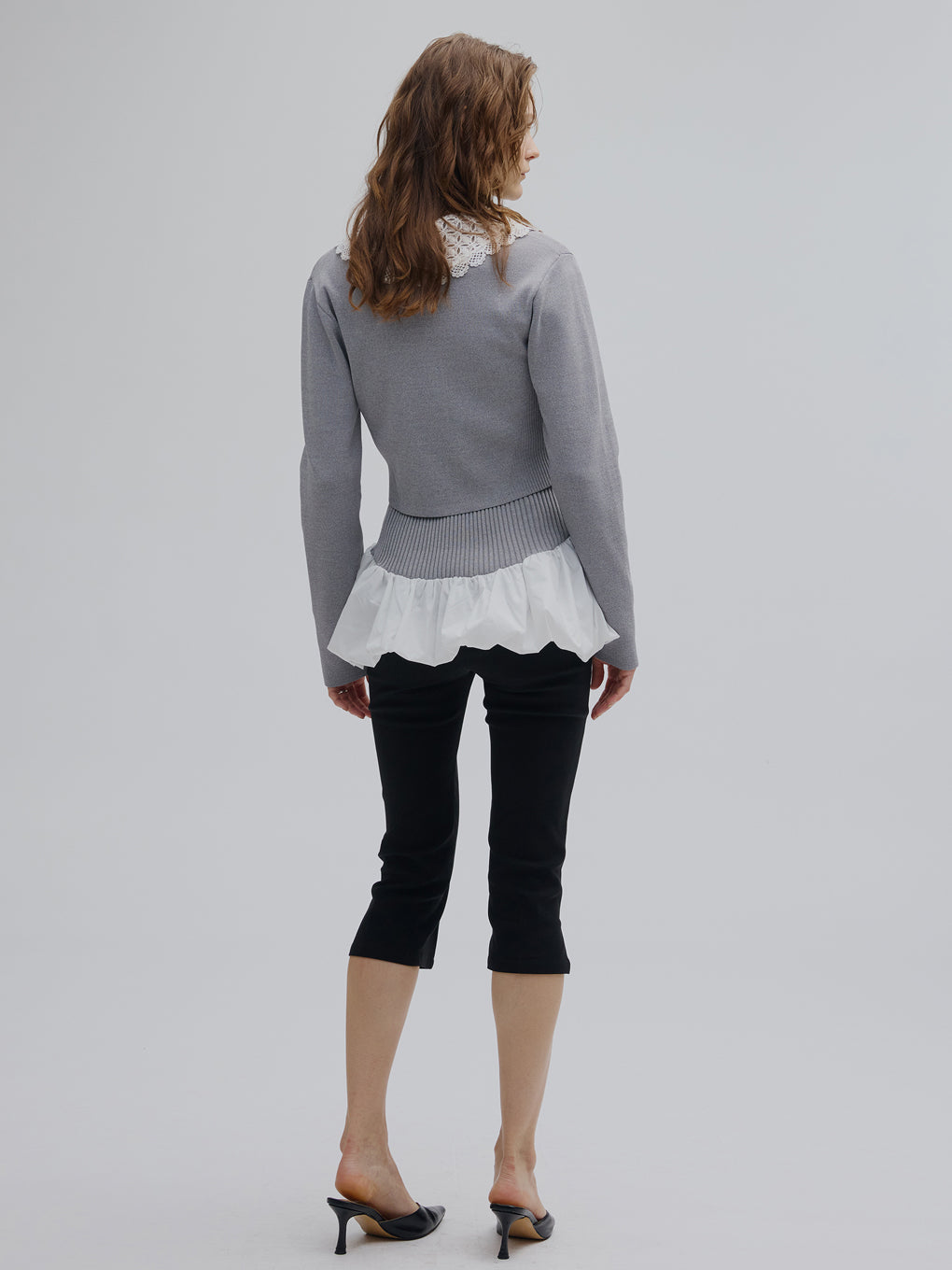 BALLOON HEM DOCKING KNIT TOP