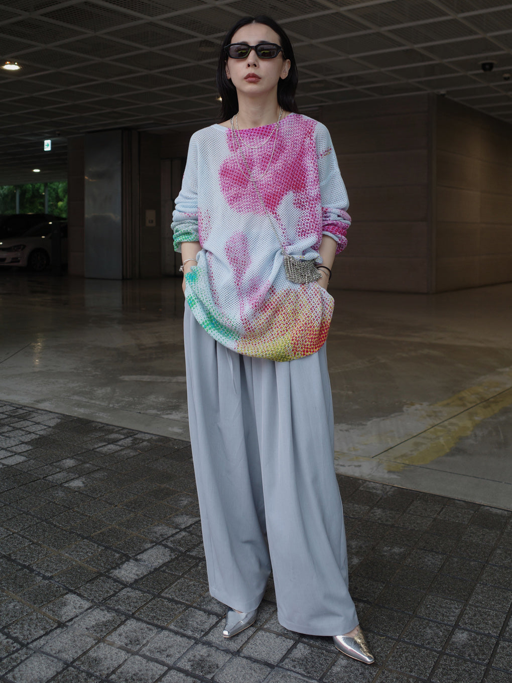 LOW RESOLUTION FLOWER KNIT TOP