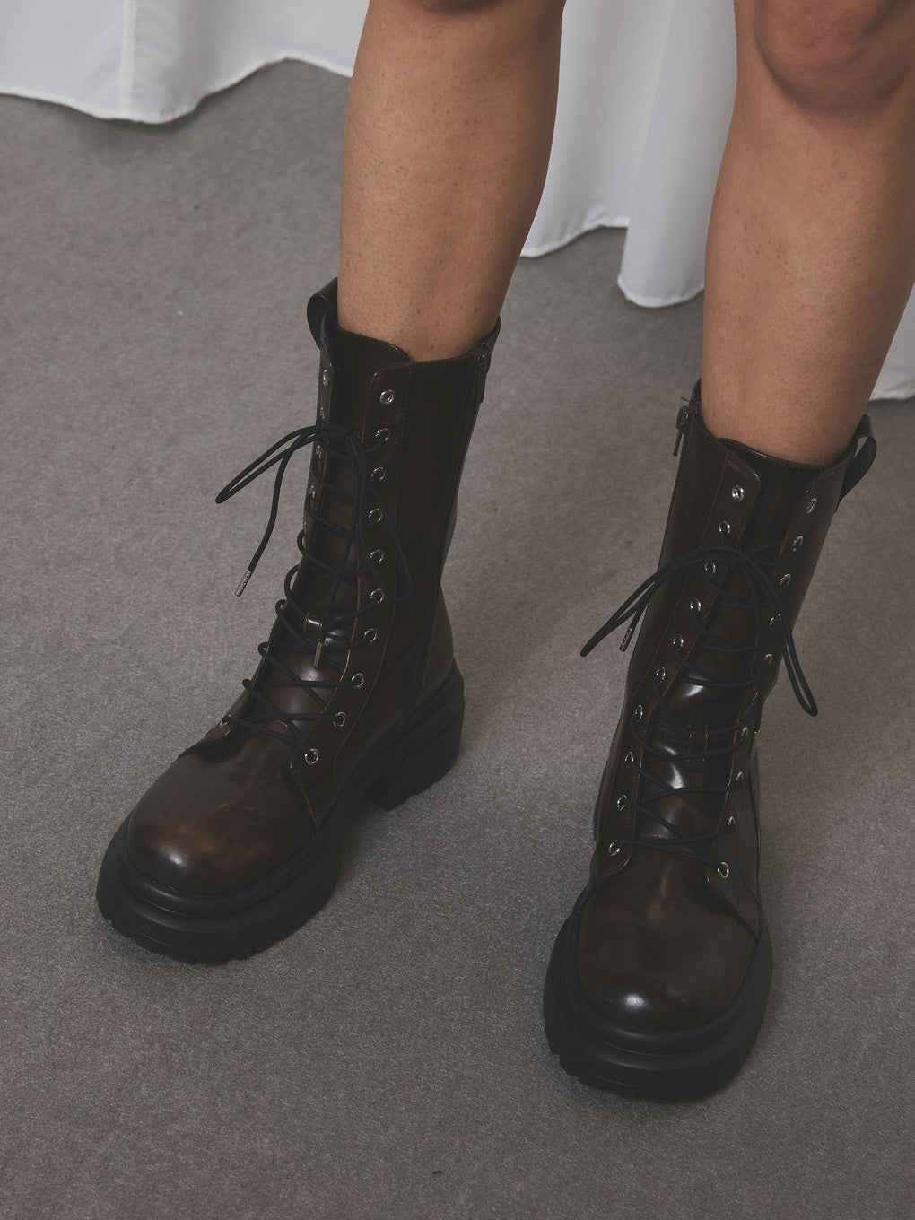 LACE UP TANK SOLE BOOTS