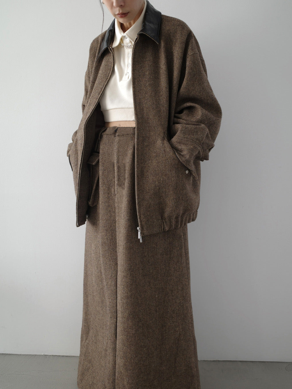 UND TWEED WORK DETAIL SKIRT