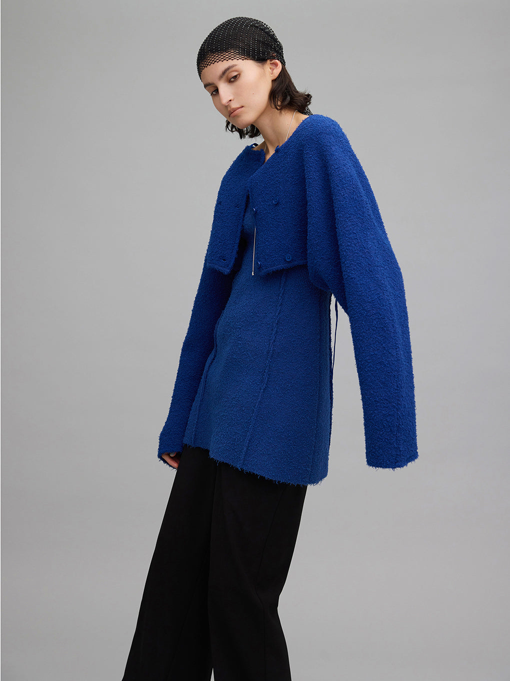 LOOP SHAGGY SHORT KNIT JACKET