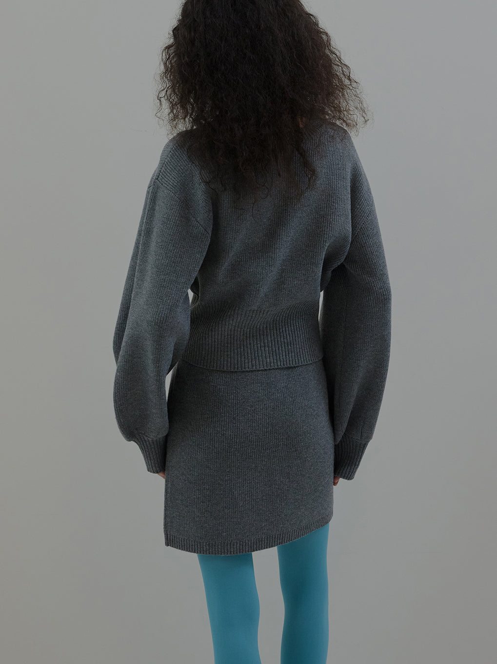 SOLID KNIT CARDIGAN WITH SKIRT