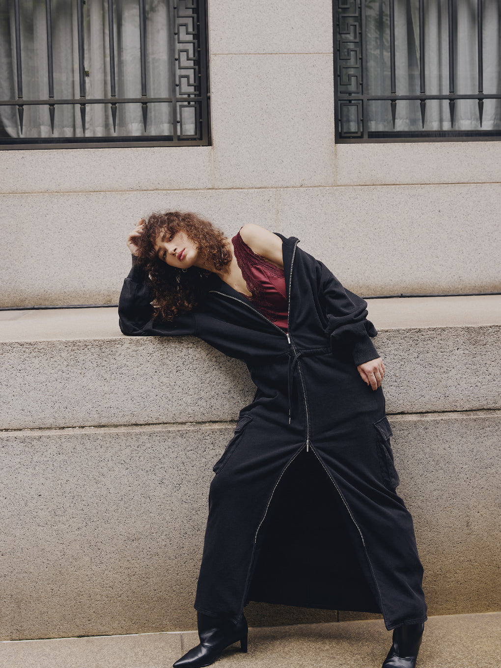 2WAY NECK LOOSE SWEAT DRESS
