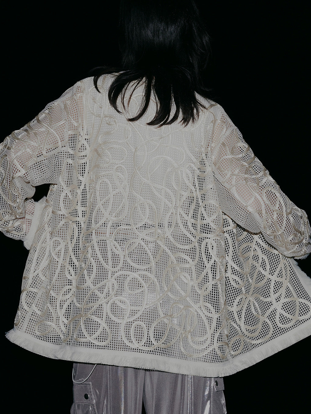 MEDI TAPE EMBROIDERY MESH JACKET