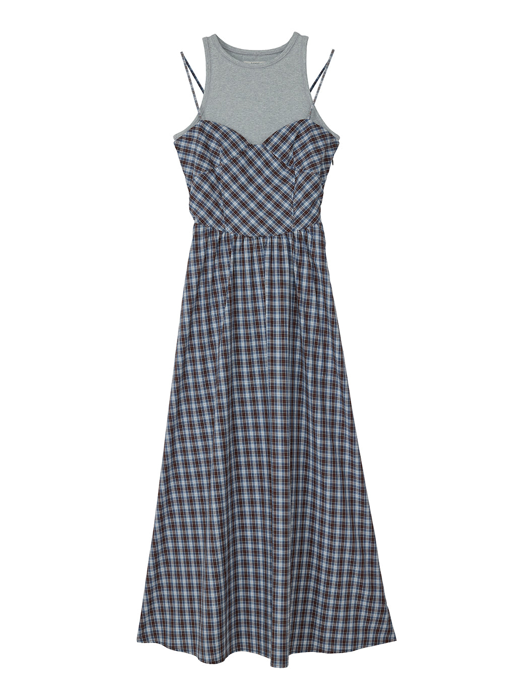 CHECK PATTERN CORSET DOCKING DRESS