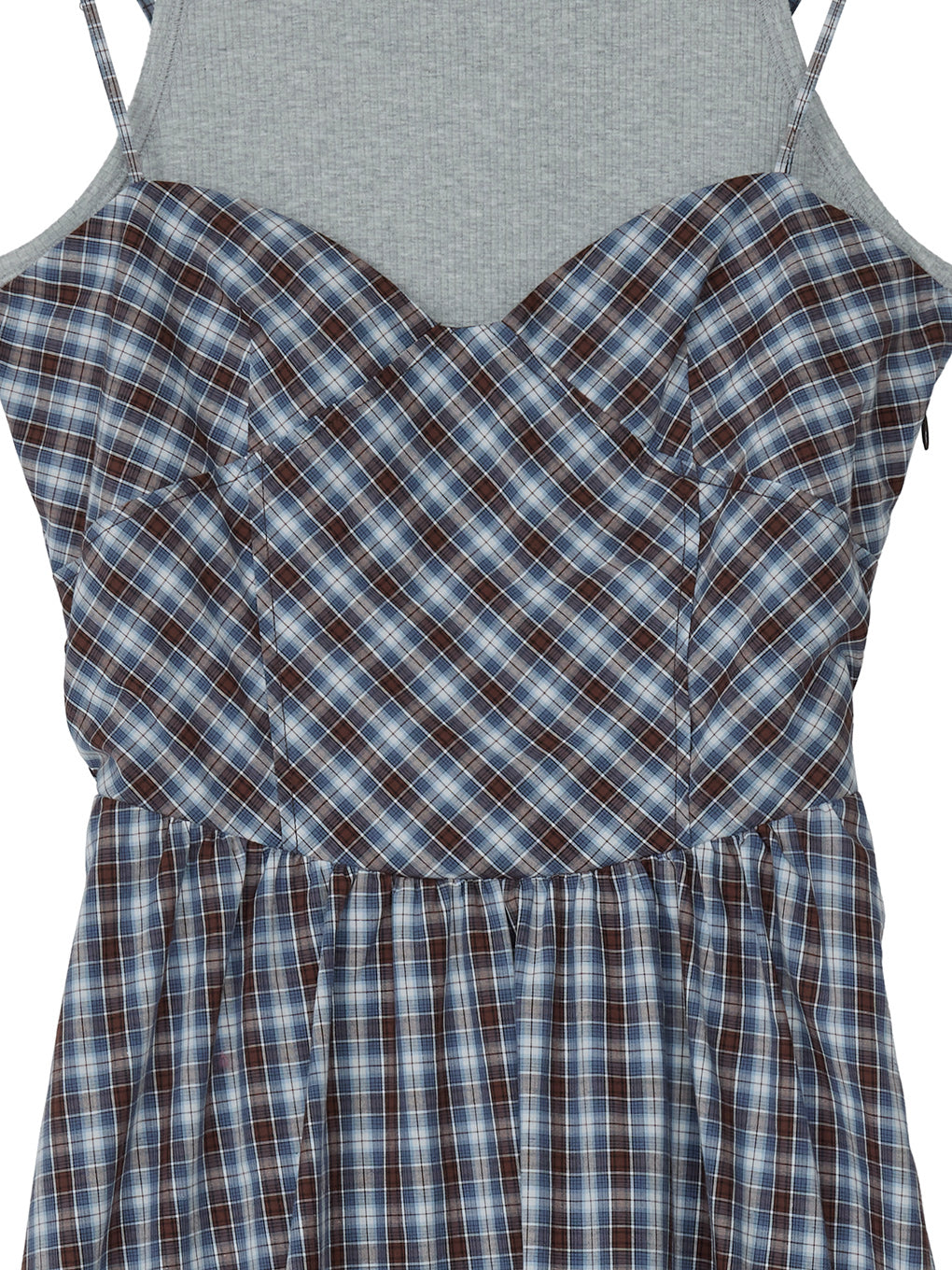 CHECK PATTERN CORSET DOCKING DRESS