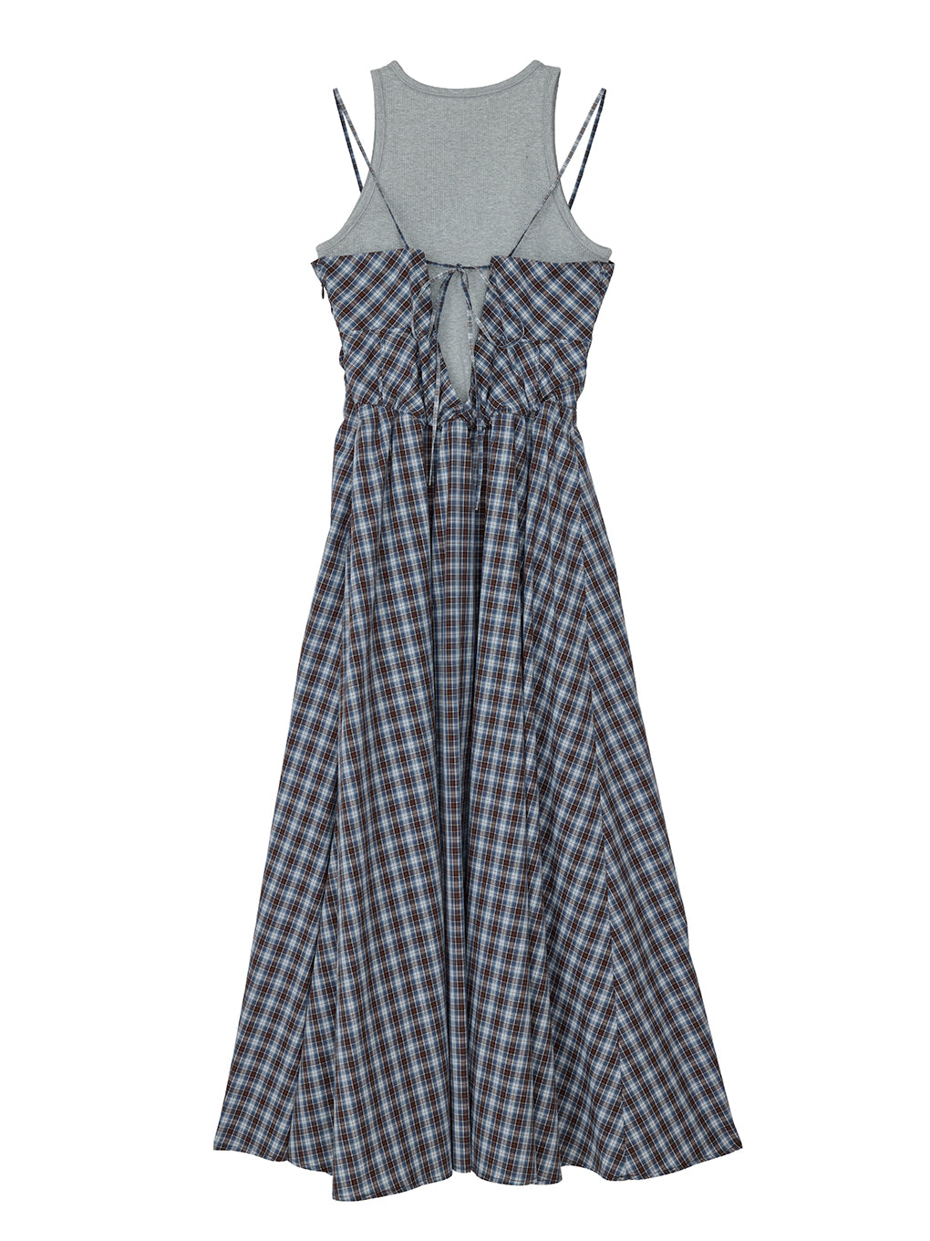 CHECK PATTERN CORSET DOCKING DRESS