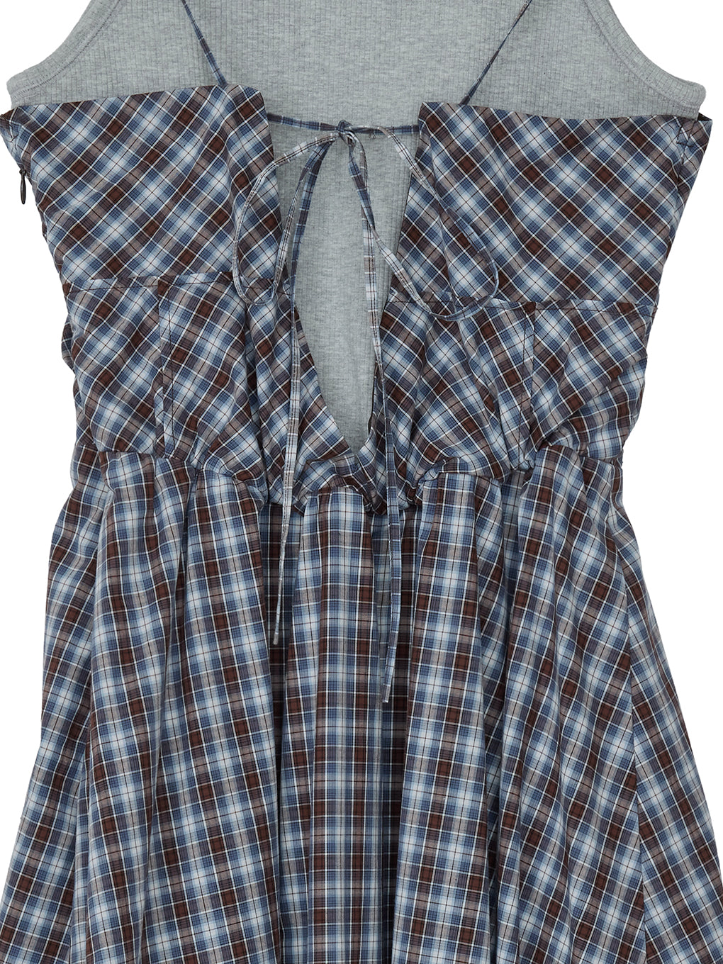 CHECK PATTERN CORSET DOCKING DRESS
