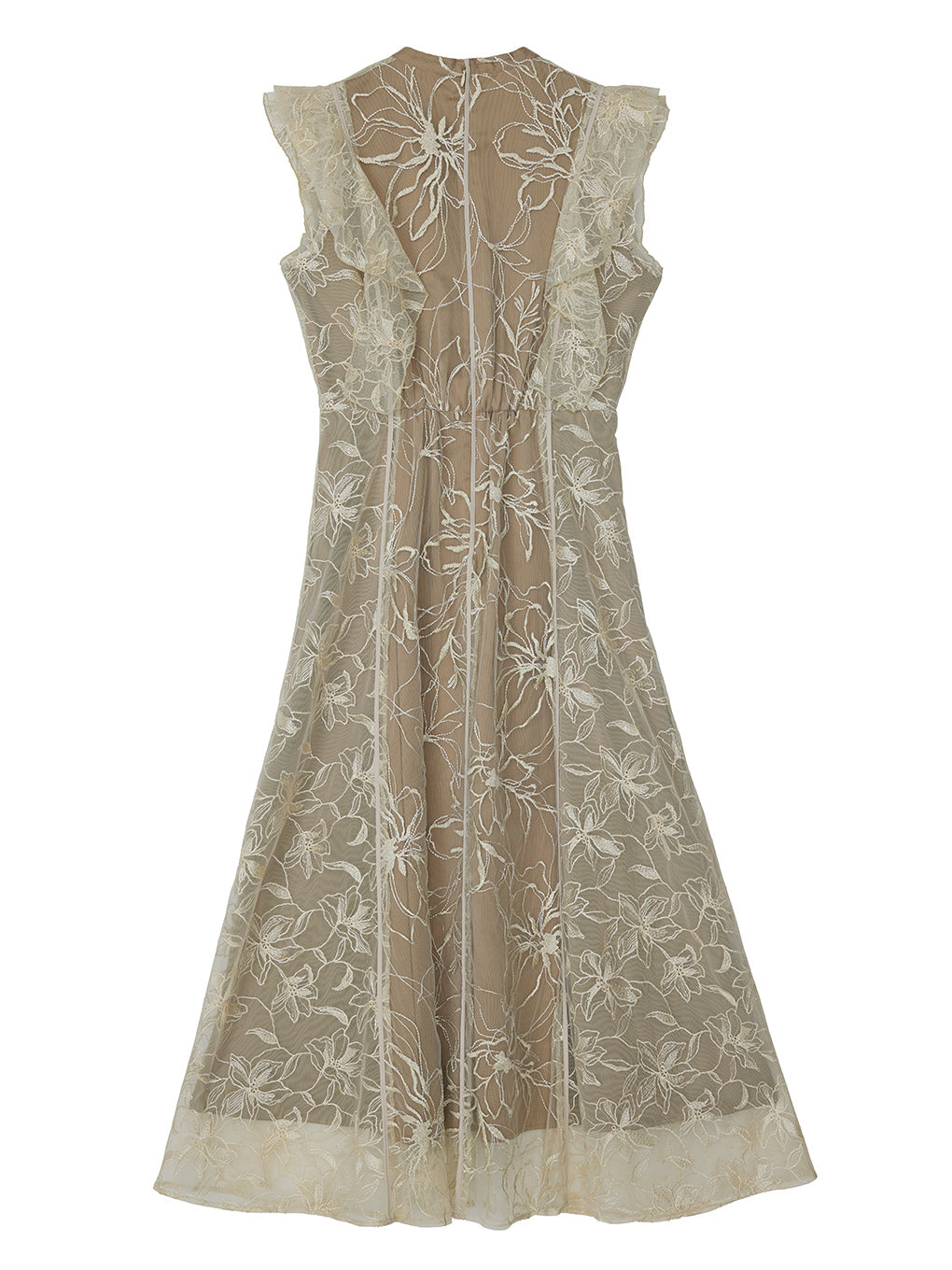 GLITTER LACE DRAPE FRILL DRESS