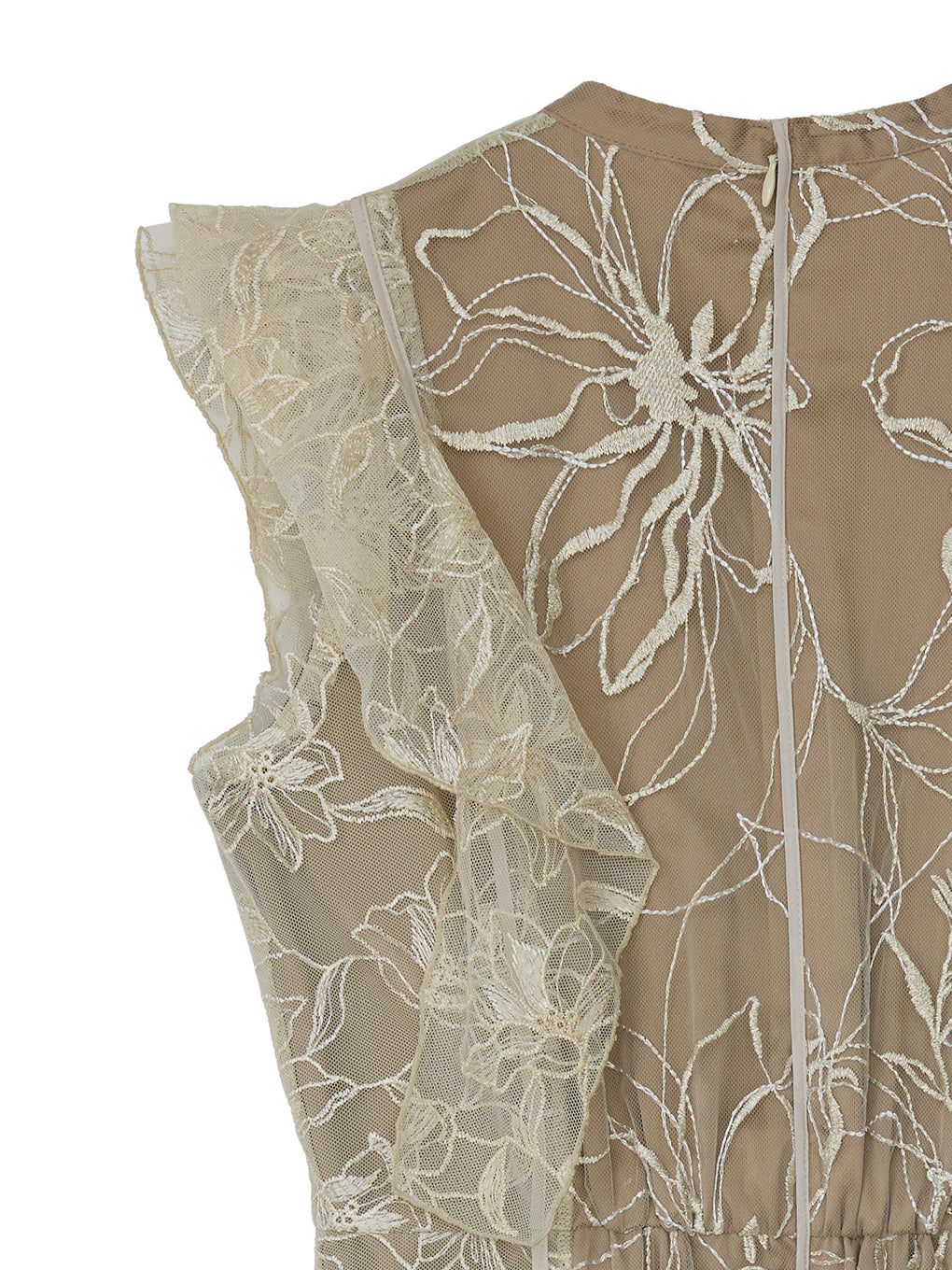 GLITTER LACE DRAPE FRILL DRESS