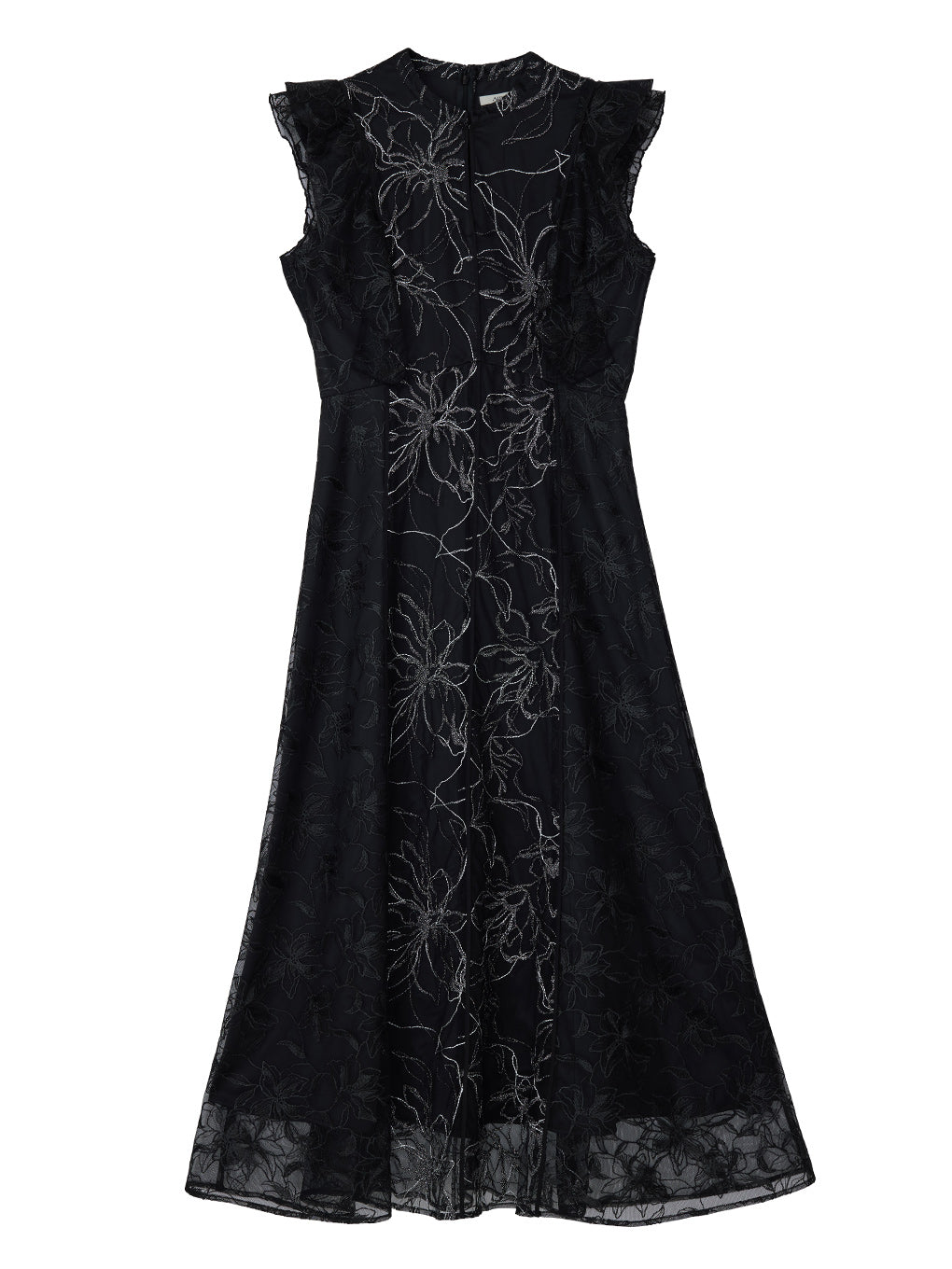 GLITTER LACE DRAPE FRILL DRESS