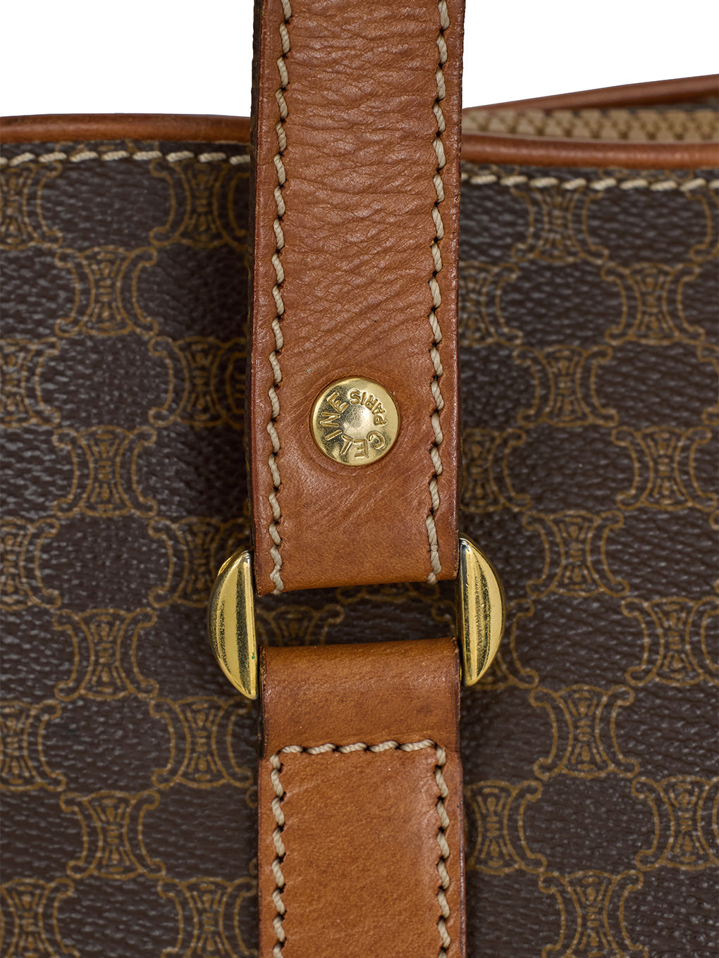 CELINEマカダム柄スクエアハンドバッグ