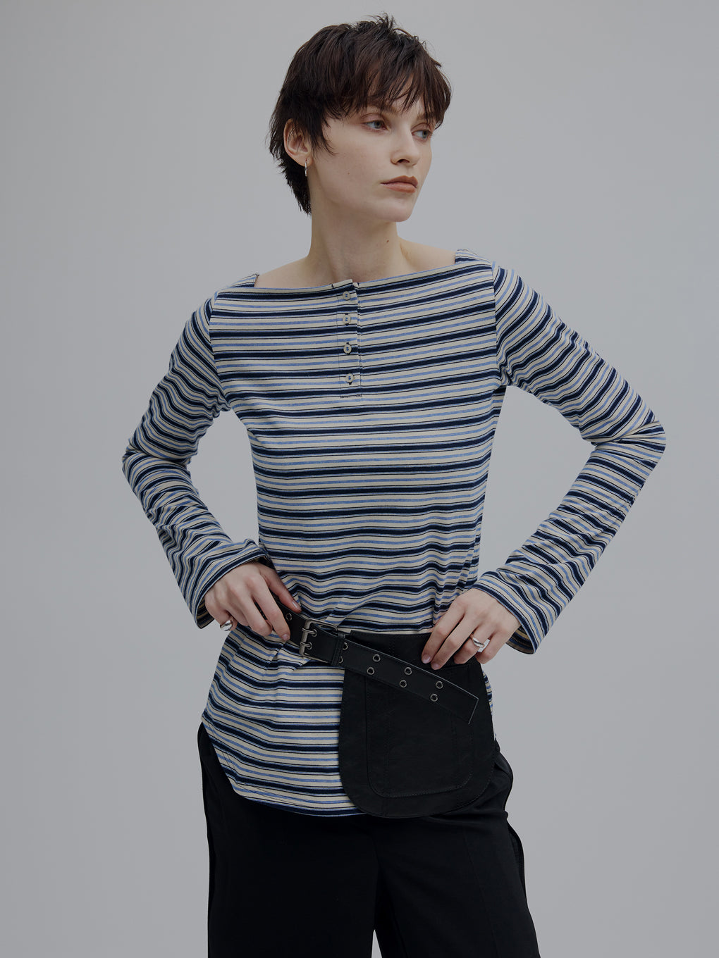 COLORFUL BORDER L/S TOP
