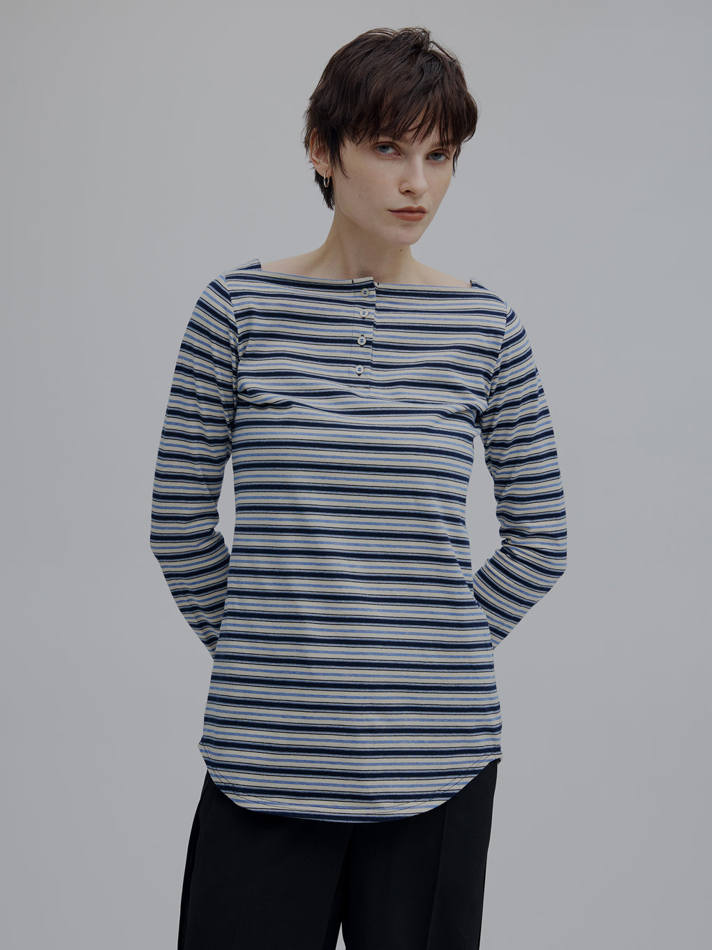 トップス Itami COLORFUL BORDER L/S TOP