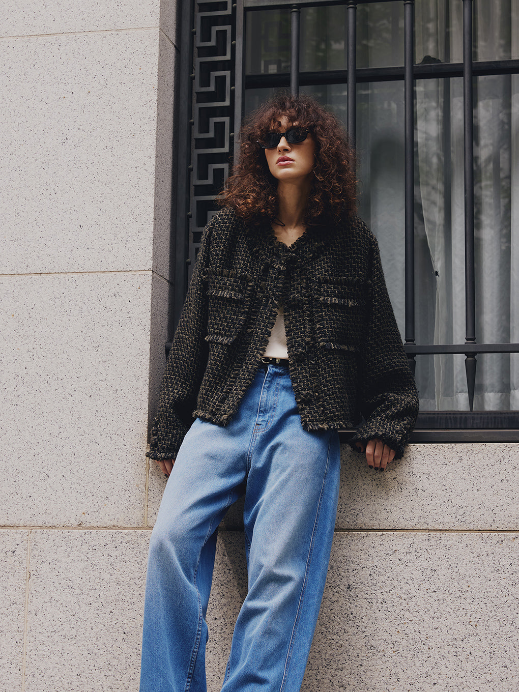 TWEED FRINGE SHORT JACKET