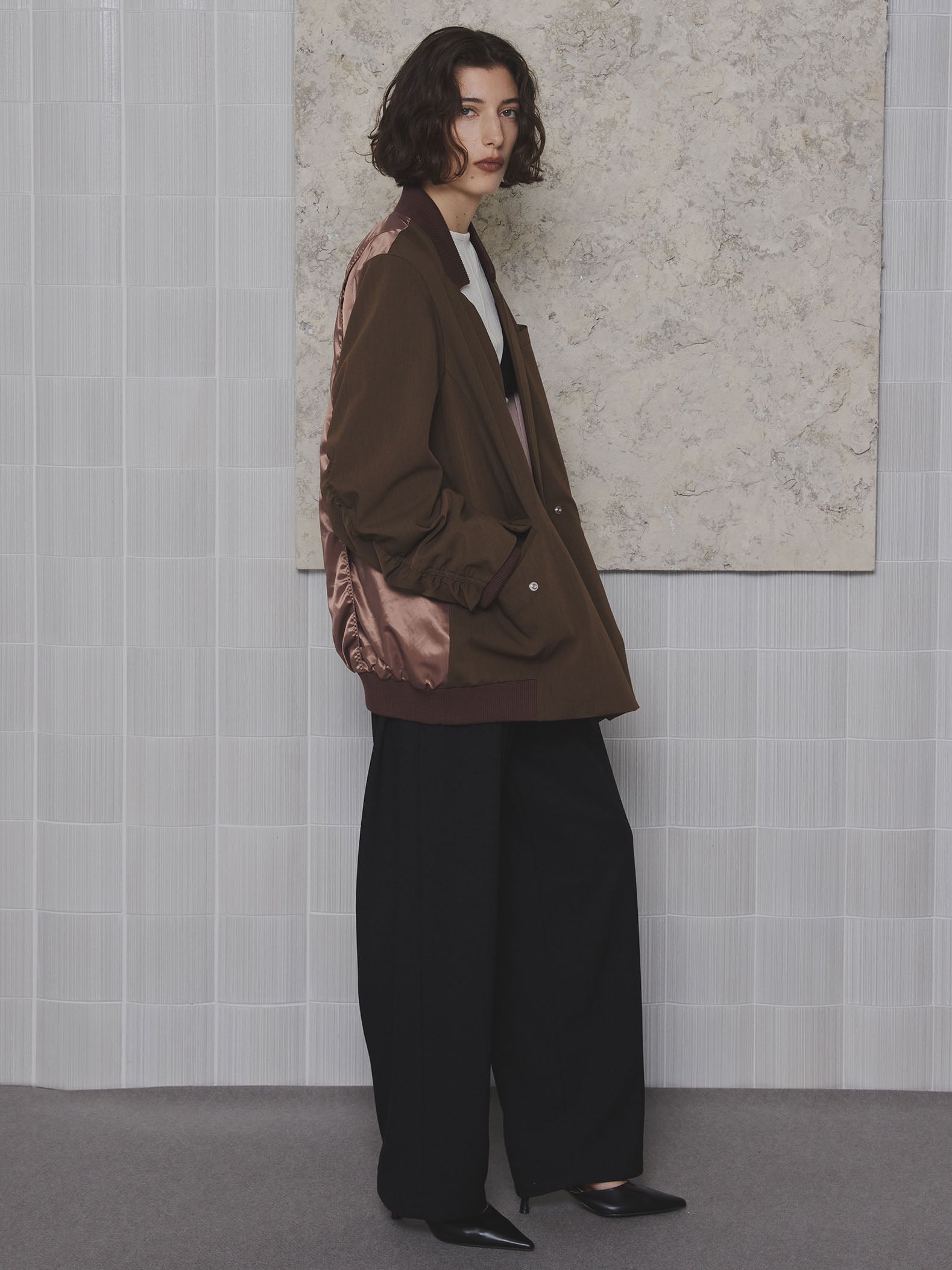 MILITARY DOCKING COLLARLESS JACKET