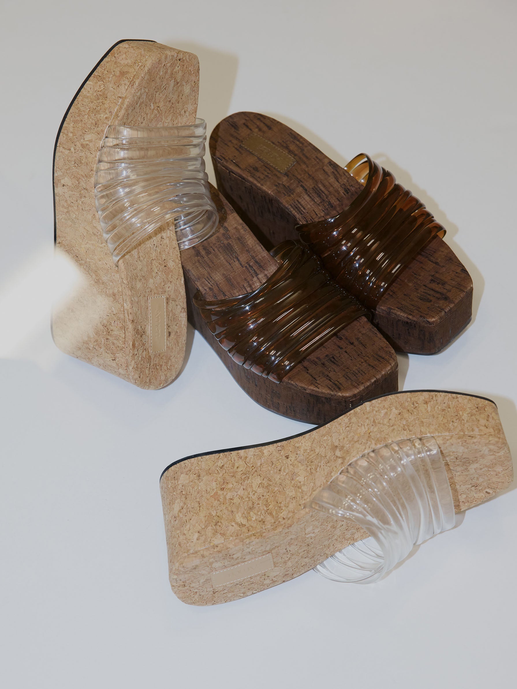 CLEAR TUBE CORK SANDAL