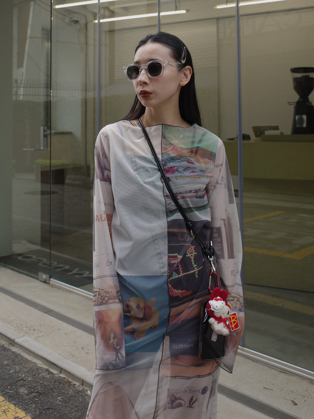 2WAY EMOTIONAL COLLAGE SHEER TOP