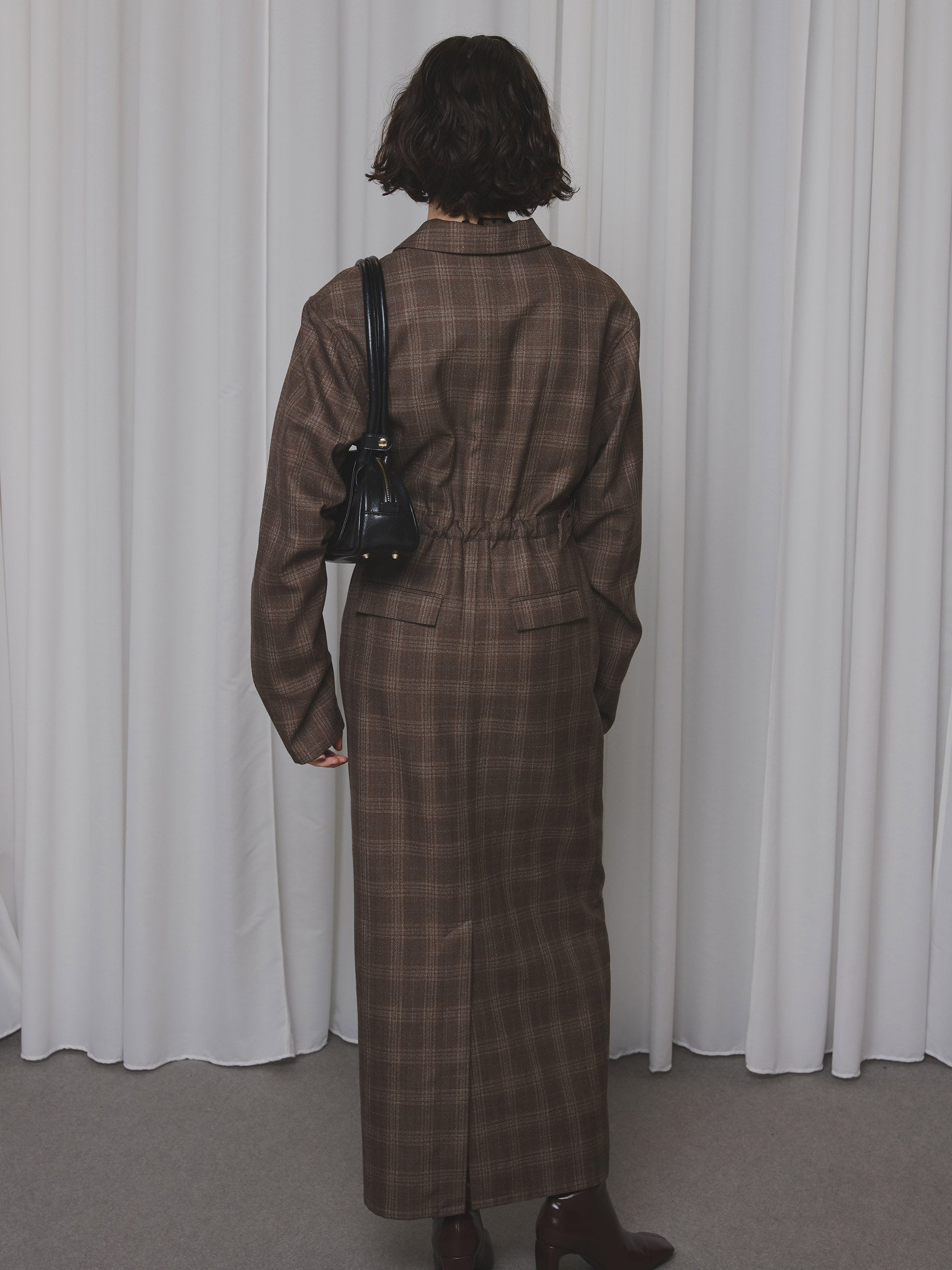 WAIST CROSS CHECK DRESS